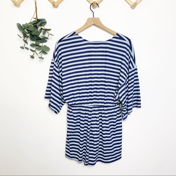 Urban Outfitters blue striped vneck romper - Picture 8 of 8